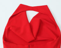 Vestido Midi De Hombro a La Cintura Para Mujer Estilo Europeo Y Americano Temperamento Draped Solapa Sexy Y Club Longitud De Rodilla - details 9