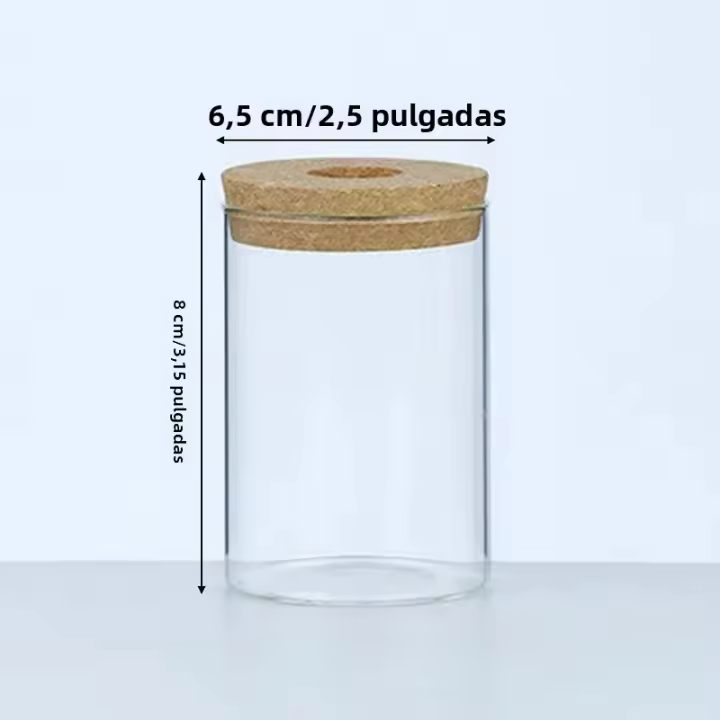 Vaso De Flores Redondo Creativo Con Tapa De Madera Contenedor De Agua Transparente Para Hidroponía Micro Paisaje Ecológico Botella De Vidrio - 1
