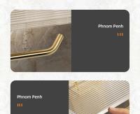 Soporte De Papel Toalla De Lujo En Oro Con Estante Acrílico Sin Perforar Accesorios De Baño Organizador De Tela De Papel - details 7