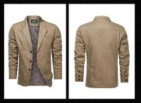 Chaqueta De Moda Para Hombres Primavera Otoño Slim Casual Negocios Elegante Suits Tops De Algodón Y Poliéster Cierre Único - details 7
