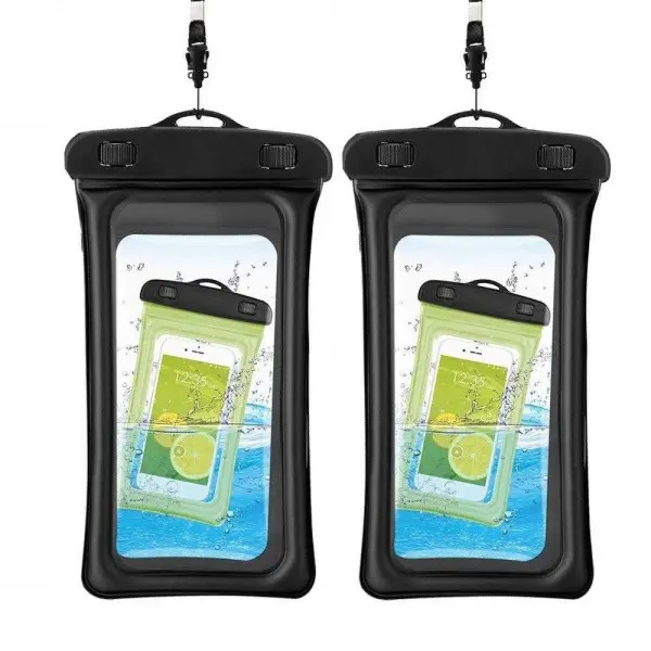 Funda impermeable para teléfono móvil Universal Negro Pack de 2 - 1