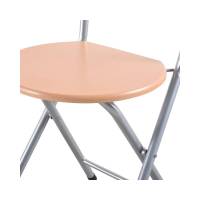 ARISE SHOP-Silla Metal Plegable con Respaldo,Silla de Metal con Base de Madera, Ideal para Cocina, Jardín, Salón - details 1