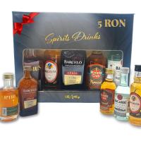 Kit Mini Ron  Caja Regalo con 5 Mini Botellas: Negrita, Barceló, Havana Club, Bacardi y Opthimus  Perfecto como Regalo Cumpleaños, Amigos  Pack Ron 5 x 5cl - details 0