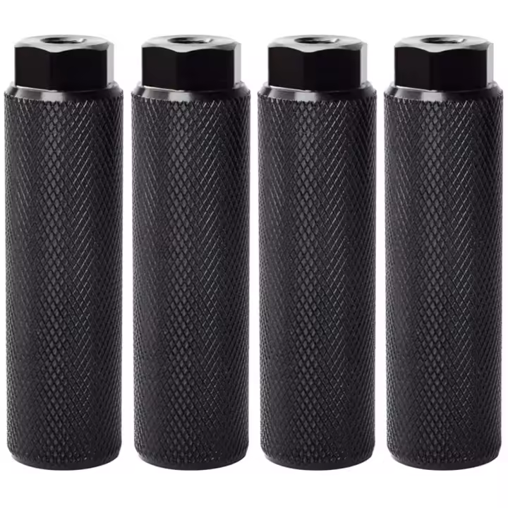 Pedales de aleación de aluminio para bicicleta de montaña, 4 clavijas de piezas, antideslizantes, BMX, para acrobacias traseras, ejes de 3/8 pulgadas - 1