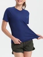 Camiseta Deportiva Para Mujer De Color Sólido Ultraligera Y Secado Rápido Transpirable Ligera Para Correr Y Gimnasio - details 11