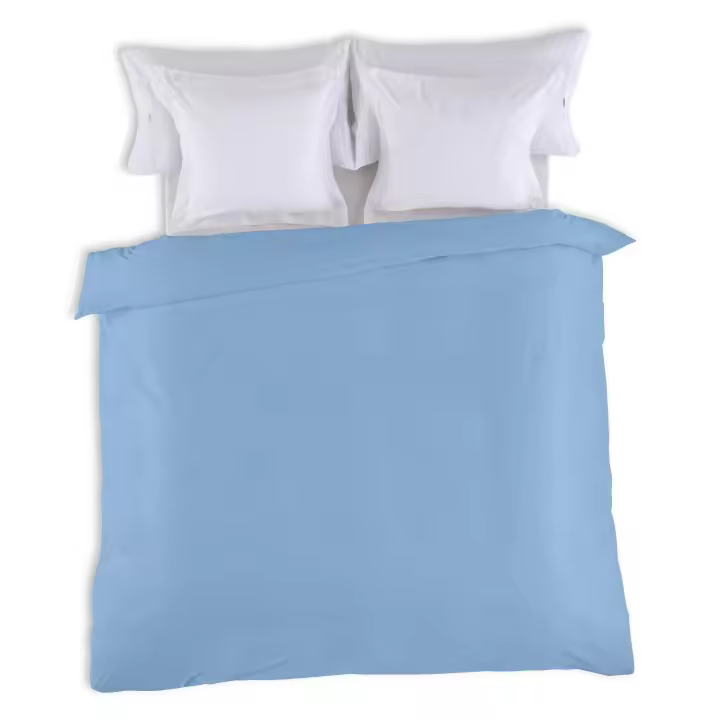 FUNDA NORDICA lisa color azul claro - Cama de 135/140 (1 pieza) - 50% algodón / 50% poliéster - 144 hilos. Gramage: 115 - Fijalo - 1