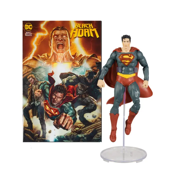 Figura Superman  + Comic Black Adam DC Comics 17cmFigura  Coleccionable - Idea de Regalo- Mercancia Oficial - Juguetes para Niños y Adultos - Movies Fans - Muñeco para Coleccionistas y Exposición - 1