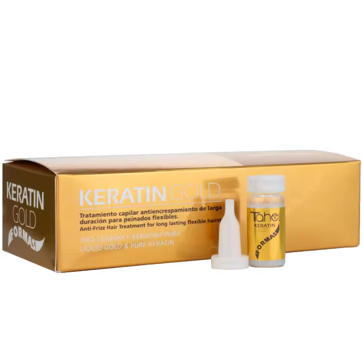 Tahe Keratin Gold Formas Tratamiento capilar ideal para aportar volumen y dar forma al cabello, 10 x 10 ml - 1