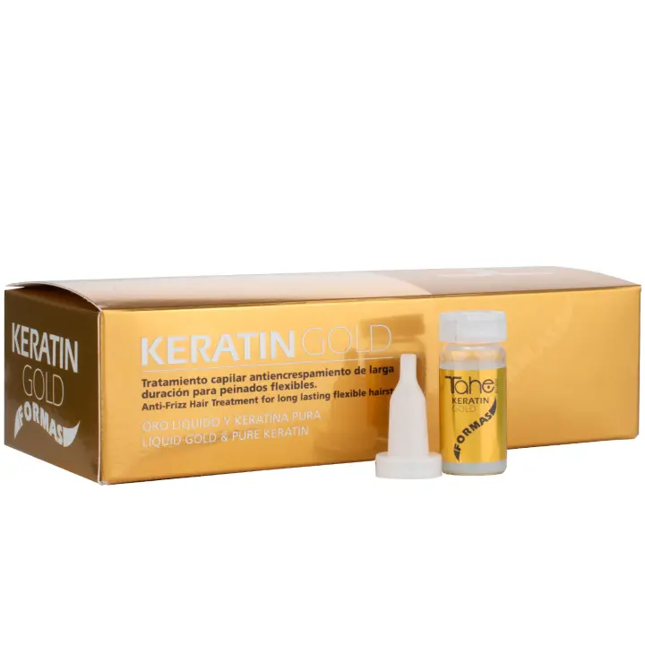 Tahe Keratin Gold Formas Tratamiento capilar ideal para aportar volumen y dar forma al cabello, 10 x 10 ml - 1
