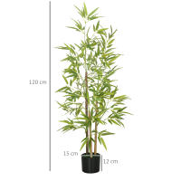 HOMCOM 2 Plantas Artificiales con Maceta Plantas Sintéticas de Bambú con 498 Hojas para Decoración en Salón Oficina Casa Verde - details 2