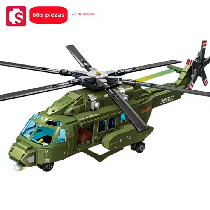 SEMBO Helicóptero Militar De Bloques De Construcción MOC Avión Armado Modelo De Avión Juguetes Para Niños Regalos Set De Construcción - 1