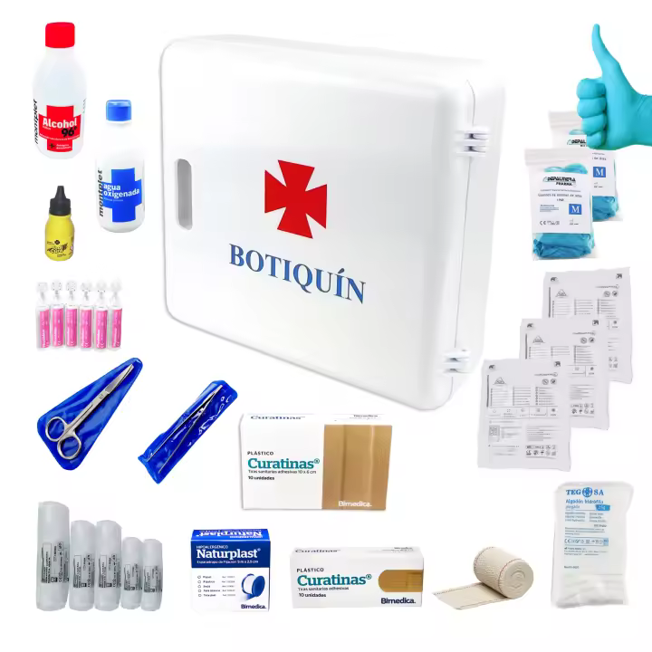 DEPALMERA Pharma Botiquín de Primeros Auxilios para el Hogar y el Trabajo, Botiquin de Pared Compacto Primeros Auxilios especialmente indicado para Casa, Oficina, Caravana, Apartamento. - 1