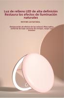 Espejo De Maquillaje Plegable Compacto Con LED Recargable 2 Lados Pequeño Y Portátil Espejo Cosmético De Bolsillo - details 6