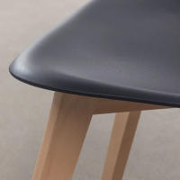 ORION91 Silla ARA Color Gris Antracita y Patas Haya 46x55x83 cm Comedor Oficina Salón Teletrabajo Cocina - SpazioLuzio - details 2