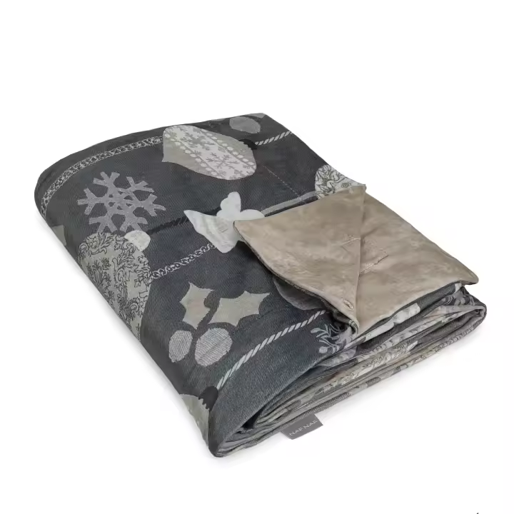 NAF NAF - Plaid reversible de Navidad de terciopelo RUSTIC  130x170 cm - 1