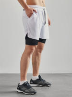 Shorts De Entrenamiento Para Hombres Con Estampado Cristianos 2 En 1 Para Correr Y Gimnasio Con Bolsillo Para Teléfono Y Anillo De Toalla - details 8