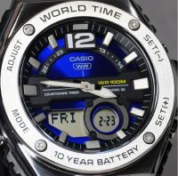 Reloj Casio Sport MWQ-100-2AV 50.6mm 100m WR correa de resina Hora Mundial 10 años batería - details 3