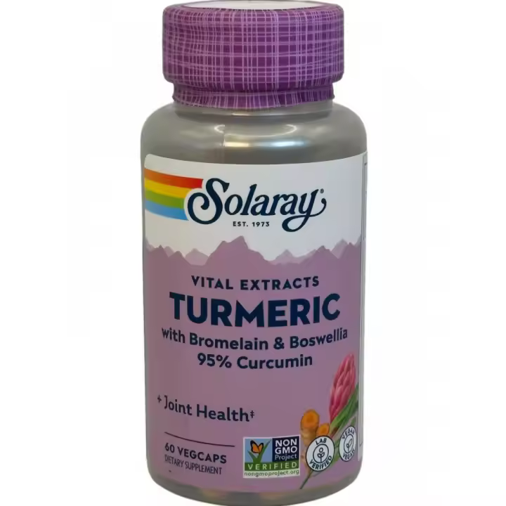 Cúrcuma (Turmeric, Bromelain & Boswelia) 60 cápsulas vegetales de Solaray - 1