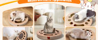 Nobleza - Rascador para Gatos con Hierba Gatera,Redonda Rascadoras de Cartón para Cama con 2 Juguetes para Gatos Interactivos Pelotas - details 1