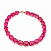 Pulsera De Lujo Para Mujer Con Incrustaciones De Rubí Y Oro Rosa Plateado Clásico Joyería De Cuentas En Forma Elíptica - details 10