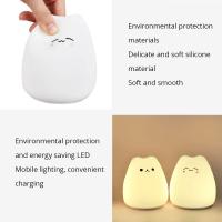 Luz De Noche Táctil Gato Colorido De Silicona Luz LED Cartoon Lámpara De Mesa Decorativa Para Dormitorio Iluminación Alrededor Del Cama - details 4