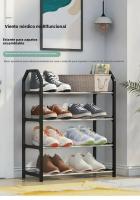 Rack De Zapatos Moderno Y Espacioso De 4 Capas Organizador De Espacio Para Sala De Estar Material PP No Requiere Assembly - details 0