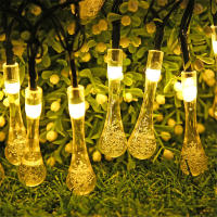 Luces De Cadena Solar De Gotas De Agua Impermeables Para Decoración Al Aire Libre Guirnalda De Hadas Para Navidad Boda Fiesta Jardín - details 7