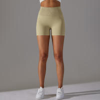Pantalones cortos deportivos de Yoga sin costuras para mujer, pantalones cortos deportivos para ciclismo, trotar, Fitness, cintura alta, Push Up, pantalones cortos de gimnasio, mallas, ropa de Yoga - details 41