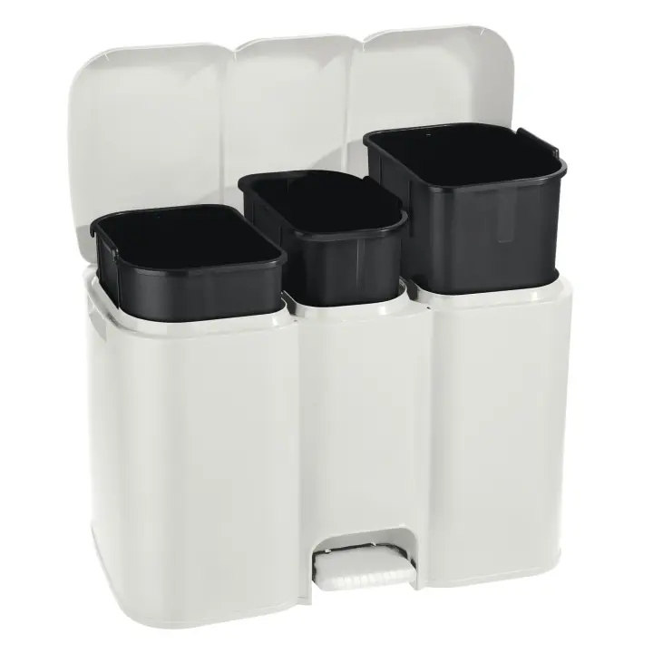 Cubo de Reciclaje Tontarelli con 3 Compartimentos Extraíbles y Lavables - 1