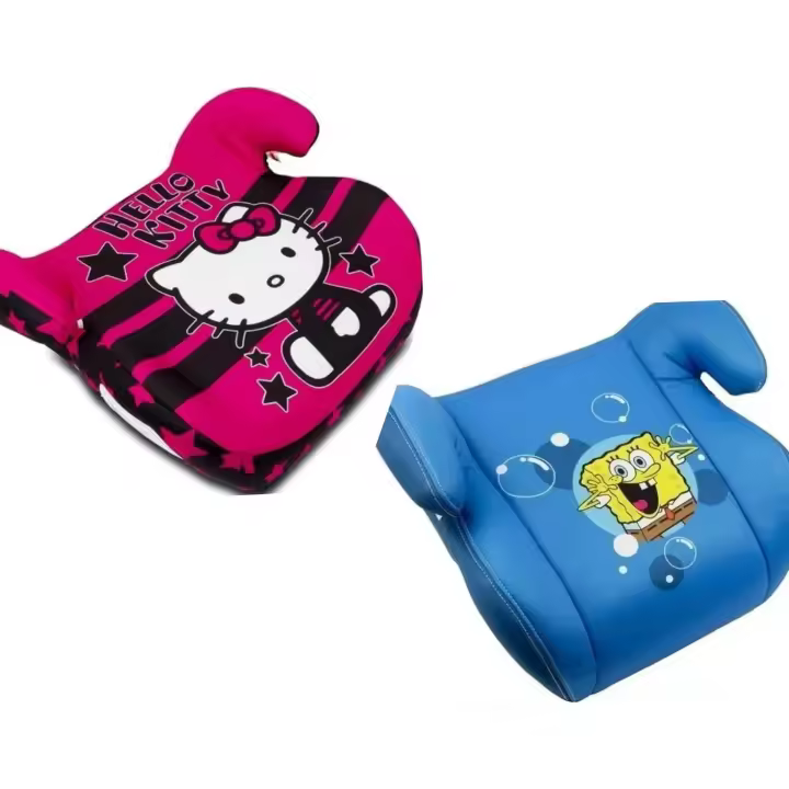Lote de 2 alzadores infantiles para el coche universales, nuevos y HOMOLOGADOS, Hello Kitty y Bob esponja de Nickelodeon - 1