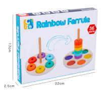 Juguetes Educativos Montessori Para Niños Bloques Arcoíris De Madera Juego De Ensamblaje De Colores Y Formas Entrenamiento De Motricidad Finas Para Bebés Y Niños Pequeños - details 10