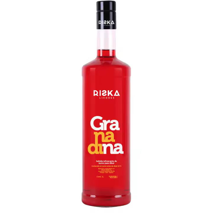 RISKA LICORES Refresco de Granadina RISKA Sin alcohol - Bebida Refrescante - Litro - 1
