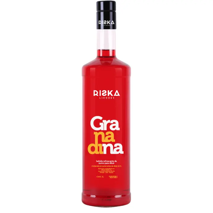 RISKA LICORES Refresco de Granadina RISKA Sin alcohol - Bebida Refrescante - Litro - 1