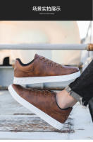 Zapatos Casuales De Cuero Para Hombre Mocasines Urbanos Cómodos Zapatillas Skateboard Color Marrón Tienda En Línea De Moda Masculina - details 8
