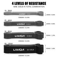 Lixada Set De Bandas De Resistencia Para Ejercicio De Potencia Con Anclaje De Puerta Manos Antideslizantes Y PU Para Entrenamiento De Muslos Pecho Y Biceps - details 5
