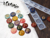 Molde De Silicona Para Epoxy DIY En Forma De Semicírculo Y Hemisferio Con Siete Chakras Para Resina Molde Para Joyería Durable - details 7