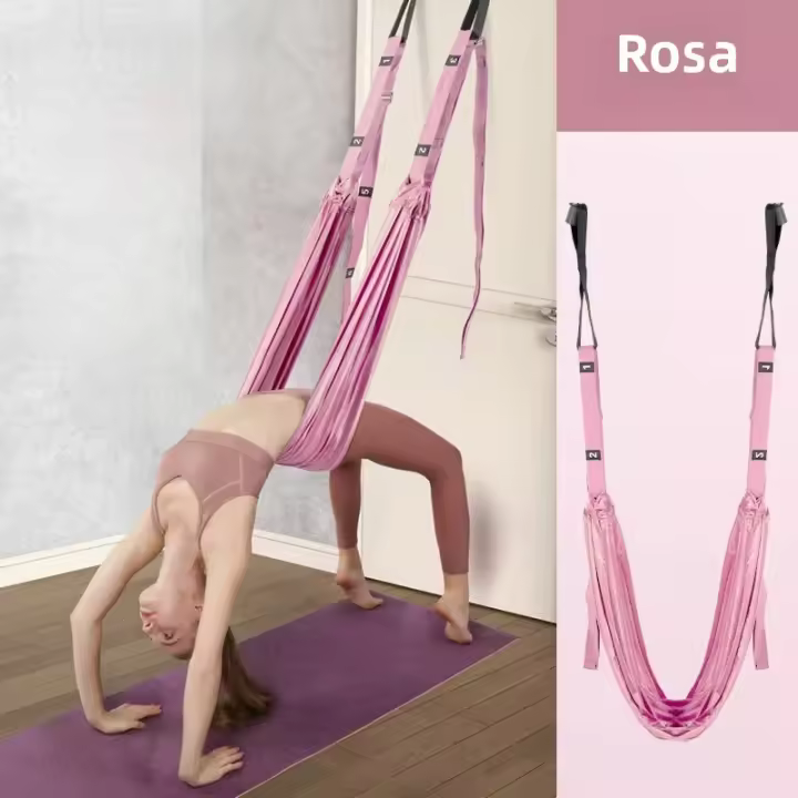 Cinta De Aire Ajustable Para Yoga Aéreo Hammock Colgante Para Mujer Entrenador De Estiramiento De Piernas Y Flexiones De Rodilla Equipo De Gimnasio Y Fitness - 1