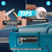 Pistola de pegamento eléctrica inalámbrica, herramienta de calafateo de pegamento de vidrio, 4 velocidades, para puertas y ventanas, para batería Makita de 18V, Pistola encoladora eléctrica sin cable Con 1 batería Enchufe UE - details 4