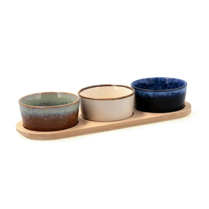 BIDASOA MOANA Tabla Aperitivo Bambú Cerámica 29X10X4,5CM Multicolor Decorado - 1