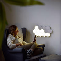 Lámpara De Pared LED Hexagonal Con Interruptor Táctil Smart Home Para Dormitorio Y Sala De Estar Luz Nocturna Cuantum AC 110 220V - details 11