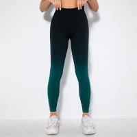Leggings De Yoga Para Mujer Con Gradiente De Color Y Levantamiento De Glúteos Pantalones De Running Fitness Secado Rápido Talla True Leggings De Cintura Elástica De Nylon - details 18