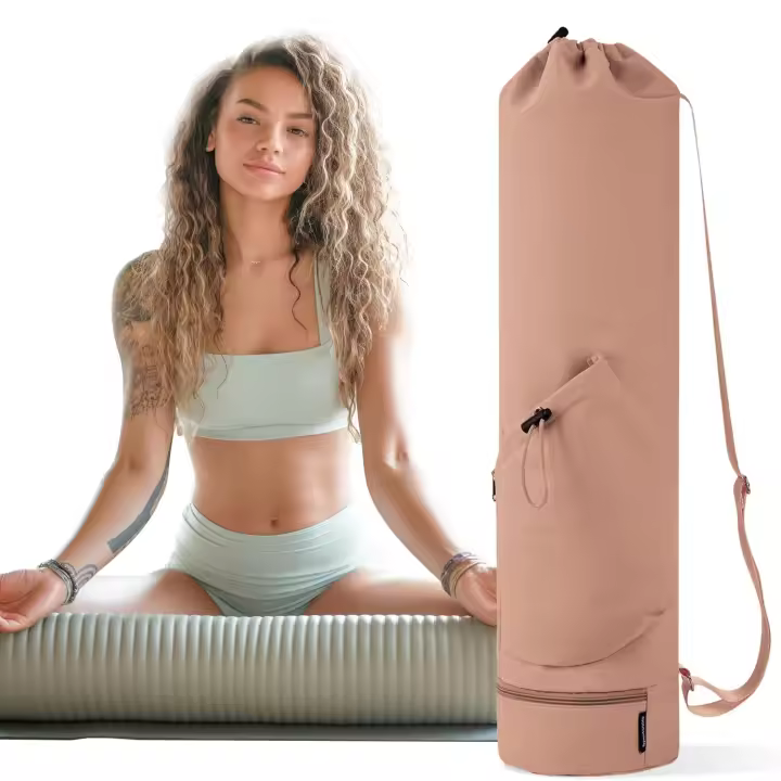Bolsa De Transporte Para Manta De Yoga Grande Con Bolsillo Impermeable Para Agua Y Estuche Largo Con Correa Ajustable Y Cordón De Cierre - 1