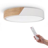 IluminaShop - Plafón LED Techo Circular 24W con Mando a distancia, Regulable 2700K-6500K blanco frío a cálido e intensidad, 2400LM, Diseño con Madera Natural, para Baño, Cocina, Dormitorio, Salón - details 2