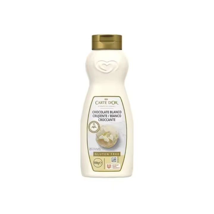 CARTE D´OR Sirope de chocolate blanco crujiente 900grs - Salsa sabor chocolate blanco - Sin gluten - Unilever food solutions Professional - 1