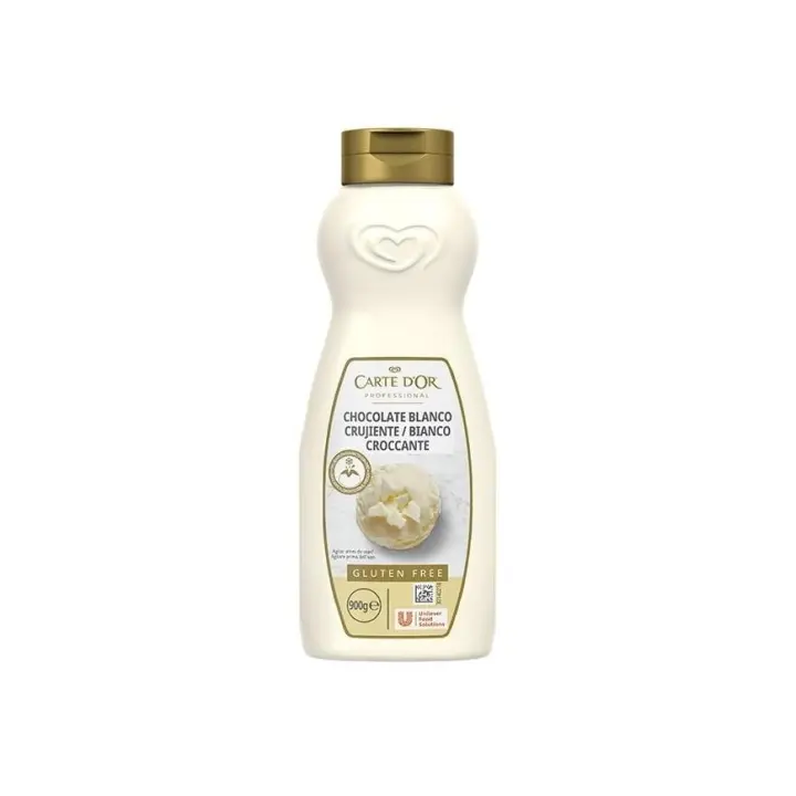CARTE D´OR Sirope de chocolate blanco crujiente 900grs - Salsa sabor chocolate blanco - Sin gluten - Unilever food solutions Professional - 1
