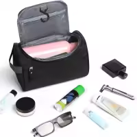 Toiletry Bag, Hanging Wash Bag Travel Toiletry Bag Waterproof Bathroom Bag for Men and Women Travel Toiletry Makeup Organizer (Black) - details 1