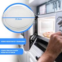 Anakel Home Recambio Plato Giratorio de Microondas Liso con 27,2cm de Diámetro Exterior I Universal I Vidrio Resistente Reforzado I Fácil Instalación I - details 2