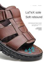 Sandalias Para Hombre Nuevas Zapatillas De Playa Cuero Tacones Antideslizantes Y Gruesos Verano Sandalias De Cuero Para Exteriores - details 13