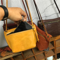 Bolso Bandolera Mujer MJ De Cuero Genuino Pequeño Bolsos Cruzados Retro Para Niñas Bolsa De Mano Suave Con Bolsillo Para Teléfono Móvil - details 9