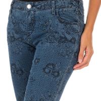 MET-Pantalon Tejano Largo estampado y elástico 10DB50210 para Mujer